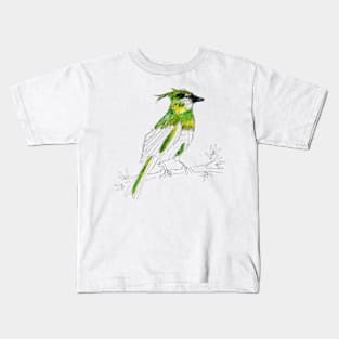 Green bird of paradise Kids T-Shirt